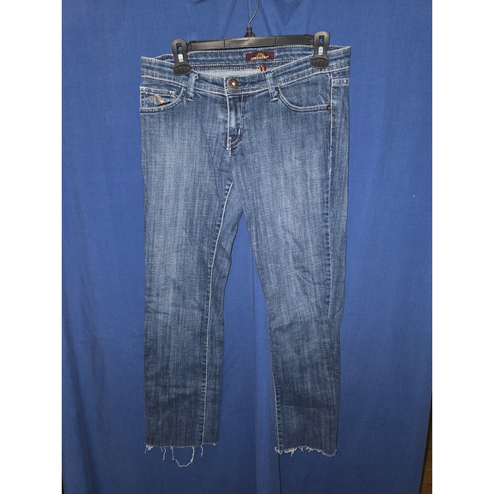 Vintage Jordache Heather Slim Bootcut Jeans Medium Wash Raw Hem Size 28/6